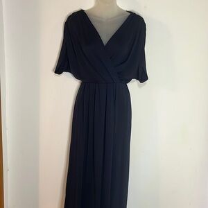 ANGVNS Maxi Dress Women’s Size S Navy Blue Knit Long Dress.